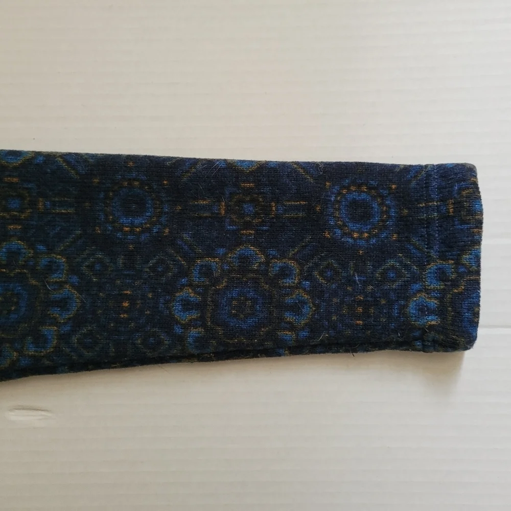 Sherpa jacket hoodie coat mid layer athletic outdoor paisley sustainable blue - Picture 13 of 16